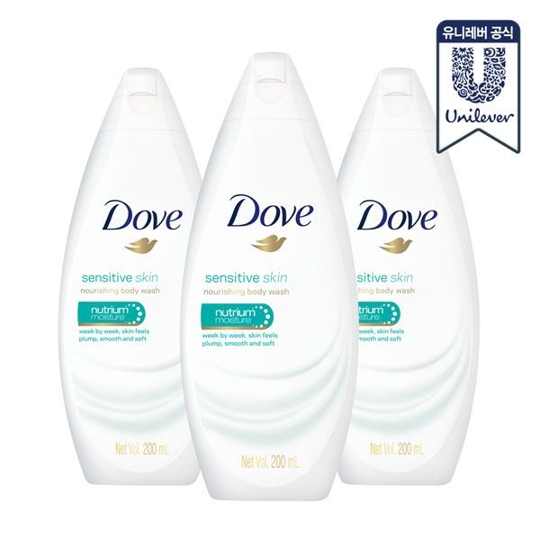 [롯데온]도브 센서티브 바디워시 200ml x 3개[소비기한 27년 2월 20일까지](6,500원/무료)