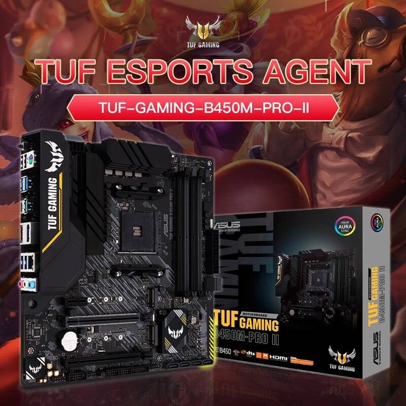 [해외] 마더보드 메인보드 ASUS- TUF B450M PRO II 게임 콘솔 128G AM4 DDR4 R3 R5 R7 R9 AMD CPU 프로세서 지원
