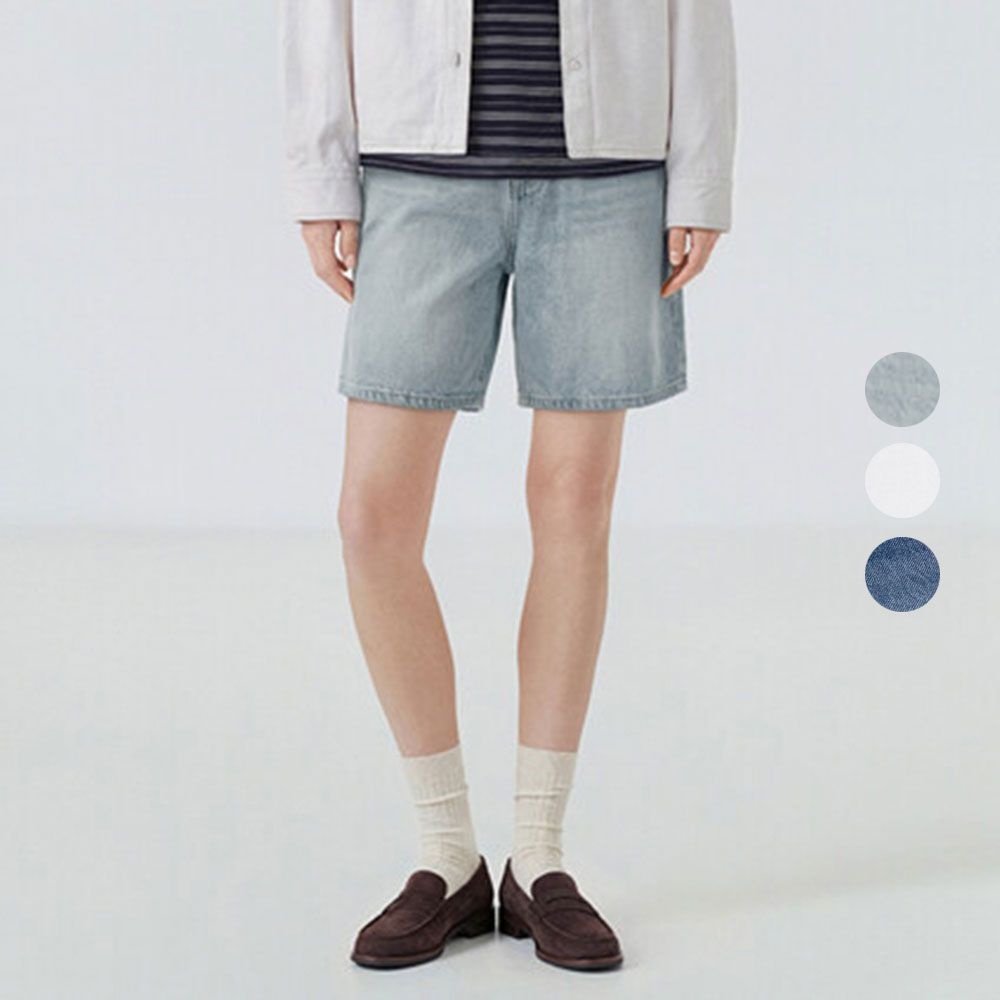 여성 에센셜 와이드핏 데님 쇼츠 EPG2DP2800