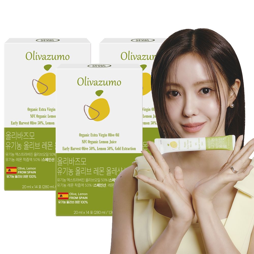 올리바즈모 [올리바즈모] 유기농 올리브오일 레몬 올레샷 밸런스 스틱 20ml 14포 3박스