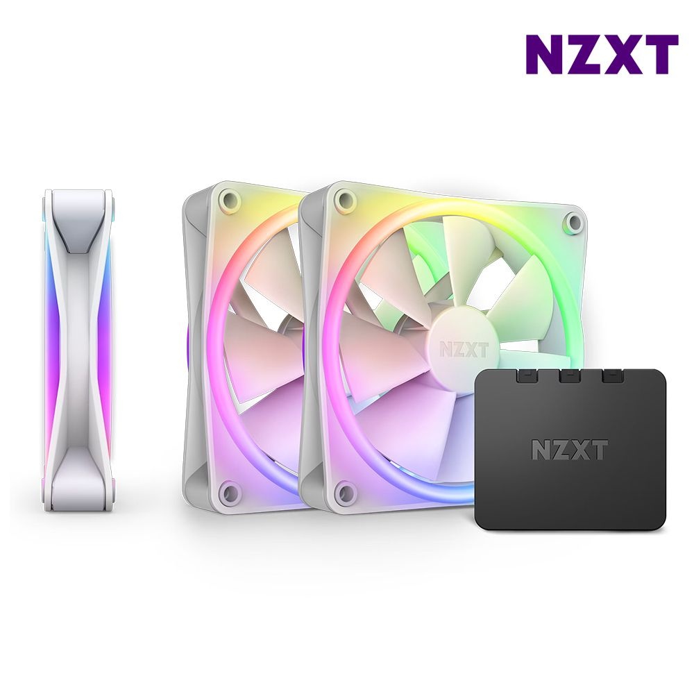 NZXT F120 RGB DUO 화이트 트리플팩 케이스팬 시스템팬 RGB 컨트롤러 포함 120mm x 3