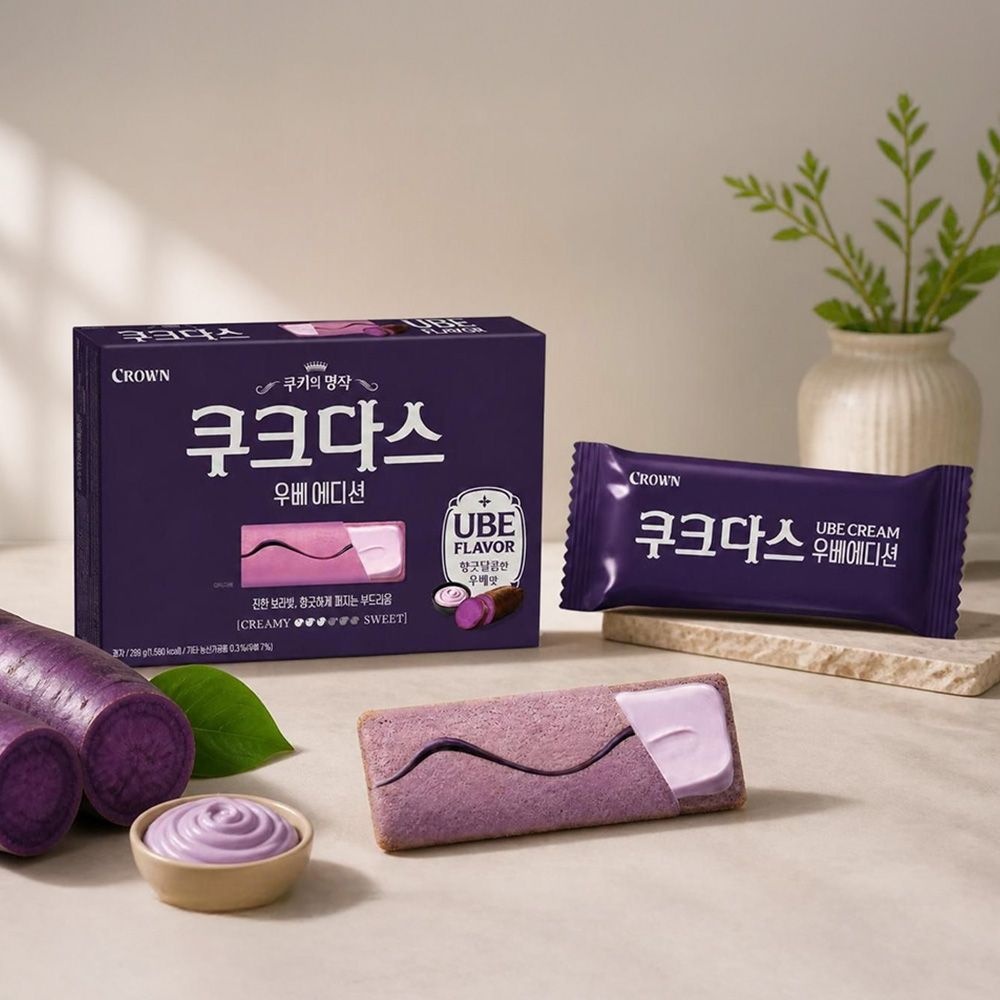 [롯데온] 쿠크다스 우베 에디션 289g x 2개+ 2개(쿠크다스/빅파이/초코,화이트하임/딸기산도/버터와플/뽀또 택2) (카드)