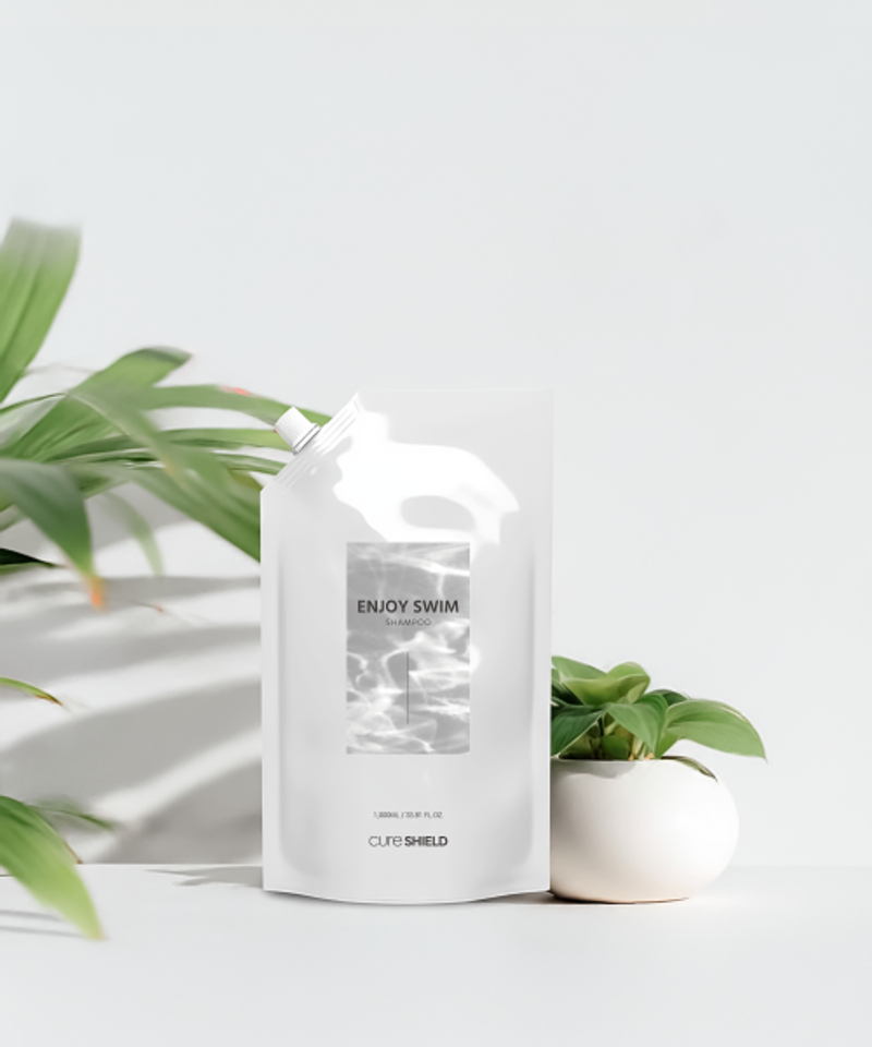 CURESHIELD 인조이스윔 썬 제스트 샴푸 리필 수영장 염소 냄새 제거 시트러스 1000ml 4161057