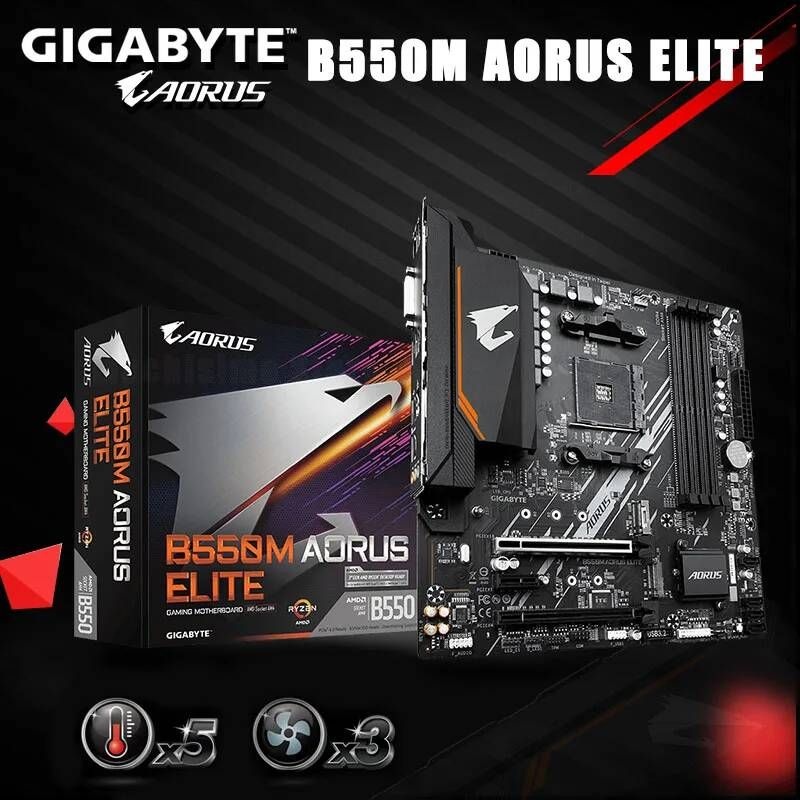 [해외] 마더보드 메인보드 기가 바이트 B550M AORUS ELITE AMD B550 소켓 AM4 DDR4 HDMI 호환 128GB PCI-E 4.0 M.2 오버록 메인 보드