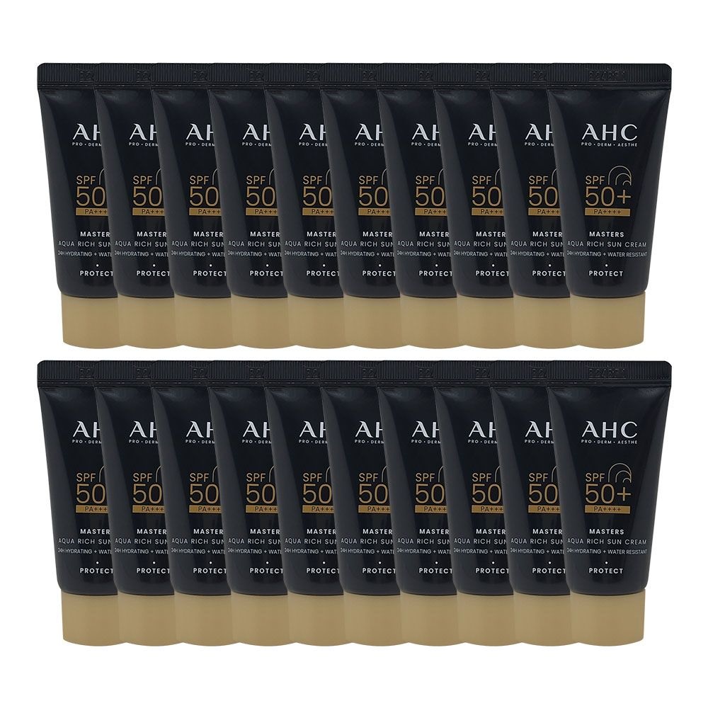 AHC 마스터즈 아쿠아 리치 선크림 10ml(SPF50+) 워터프루프 휴대용 20개 So
