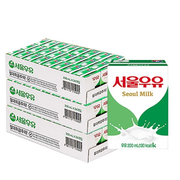 서울우유 멸균우유 흰우유 200mlx72개
