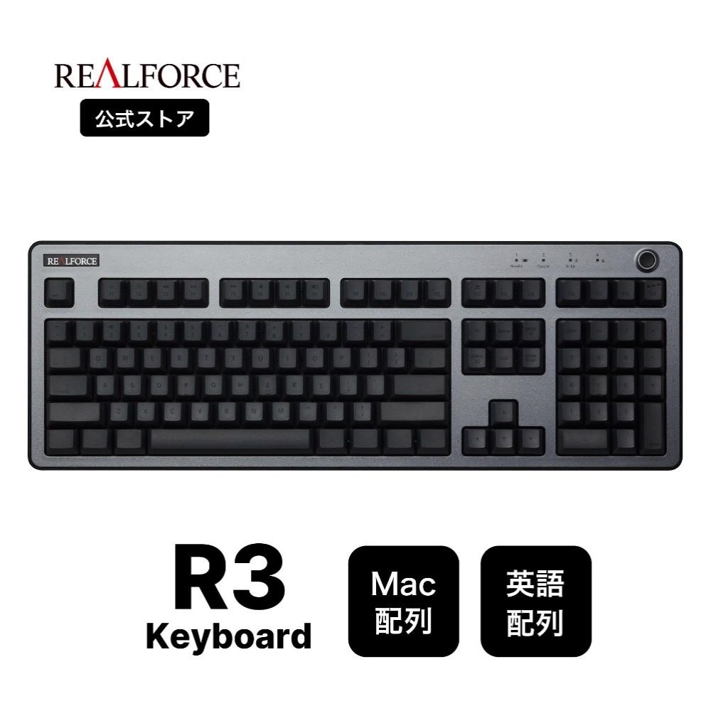 [해외] 리얼포스 REALFORCE R3 토프레 Mac용 무선 키보드 영어배열 텐키유무선택 일본제