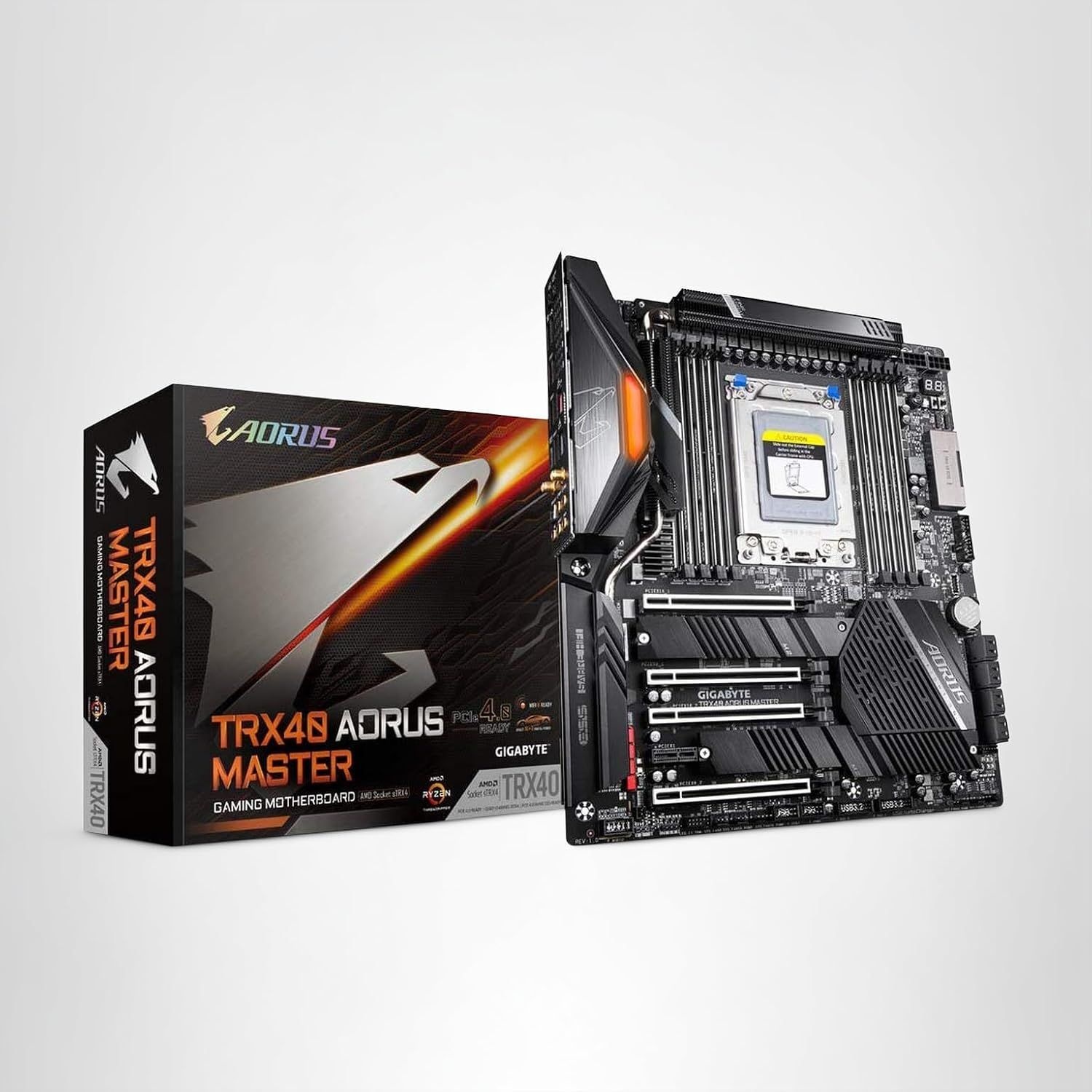 기가바이트 TRX40 AORUS 마스터(sTRX AMD TRX40/핀 어레이 히트싱크/16+3 페이즈 인피니온 디지털 VRM/3x PCIe 4.0x4 M.2/인텔