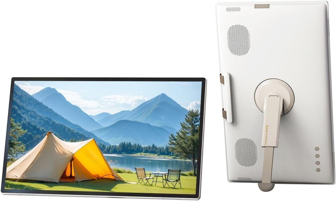 KTC 25인치 MEGAPAD 휴대용 TV 태블릿 - 스마트 터치 스크린 모니터 1080P, 안드로이드 14, EDLA 인증, 8G+128G 스토리지,