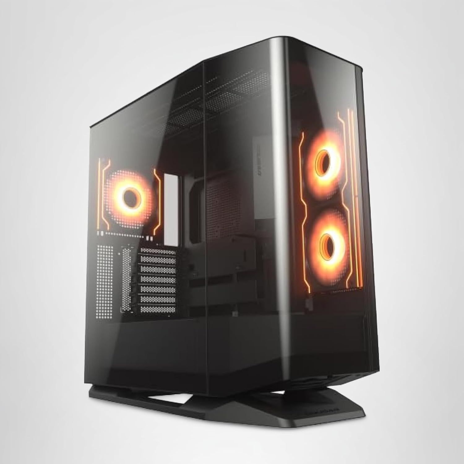 CUGAR FV270 RGB 미드타워 E-ATX 케이스, 420mm GPU 지원, 내장 ARGB PWM 팬, Breath Streams, 프리즘 오브 라이트, 허브, 필터