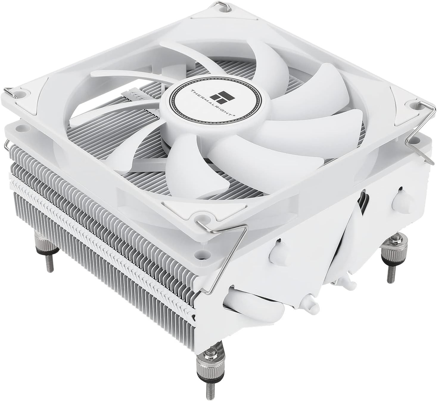 Thermalright AXP90-X53 화이트 로우 프로파일 ITX CPU 에어 쿨러, 높이 53mm, TL-9015W 슬림 PWM 팬 저소음 22.4dBa, 사일런트