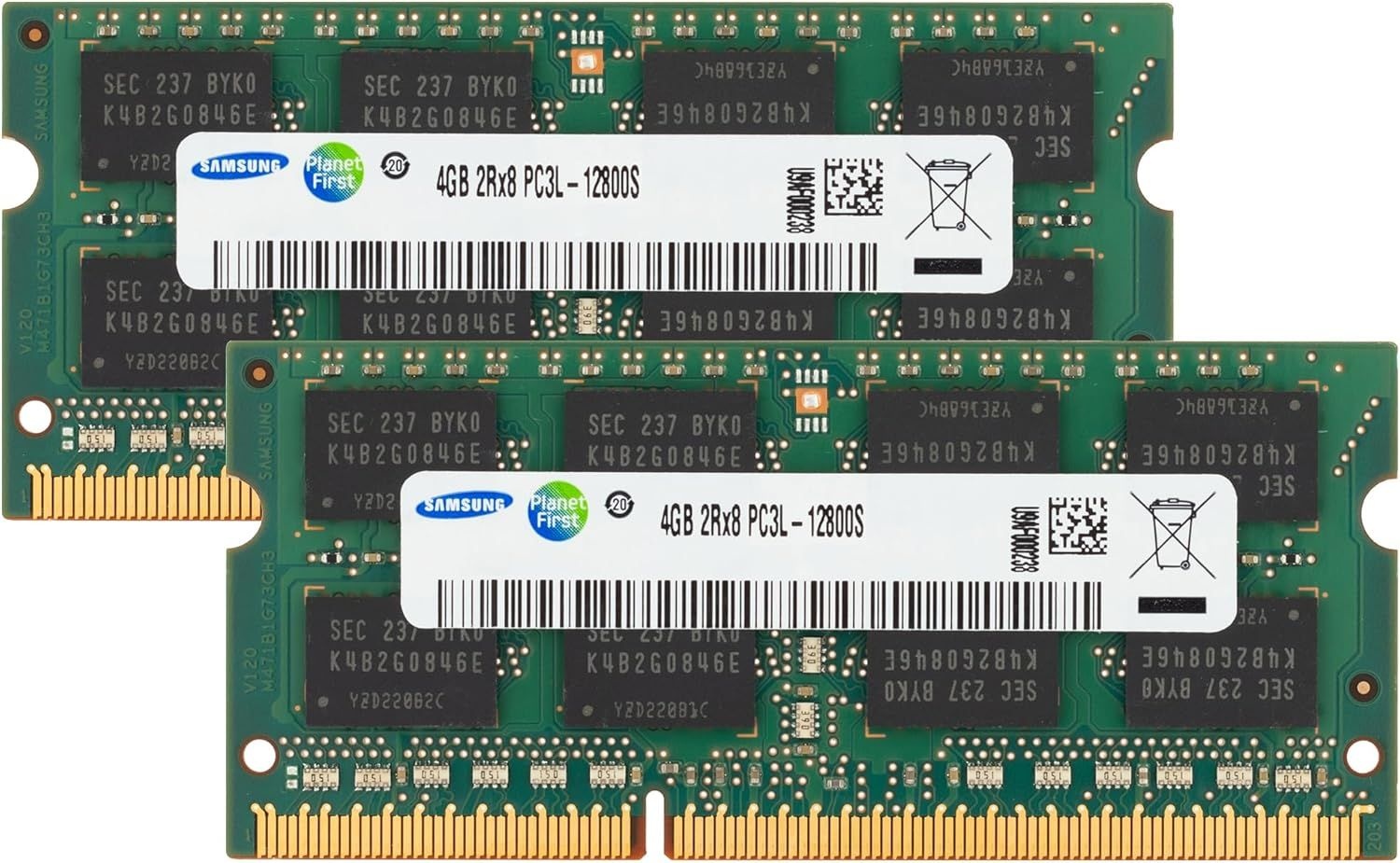삼성 8GB (2x4GB) DDR3/DDR3L 1600MHz PC3L-12800 (PC3-12800) CL11 SODIMM 2Rx8 듀얼 랭크 1.35V 204핀 노트북, 노트북 RAM 메모리