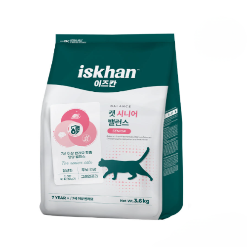 이즈칸 캣 시니어 밸런스 3.6kg (고양이사료)