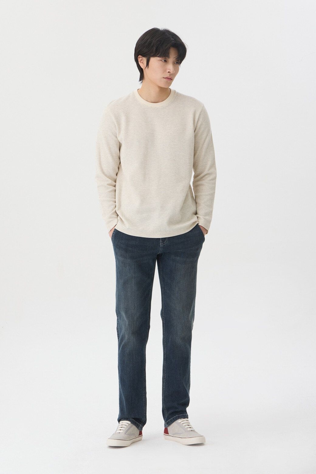 브렌우드 [모다아울렛][브렌우드]코오롱 브렌우드 [에센셜스] 스탠다드핏 네이비 데님 BRPDX26171NYX 순천점