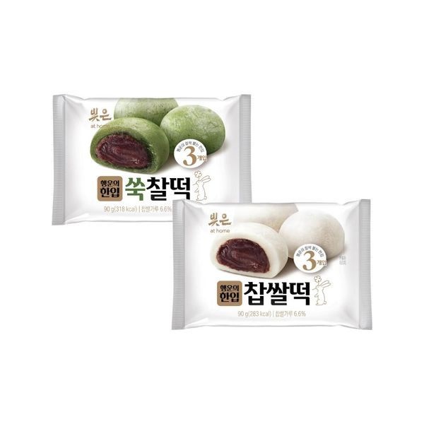 삼립 빚은 행운의 한입 찹쌀떡 2종(찹쌀떡/쑥찰떡) 450g 5개입 2봉(10입/개별포장)