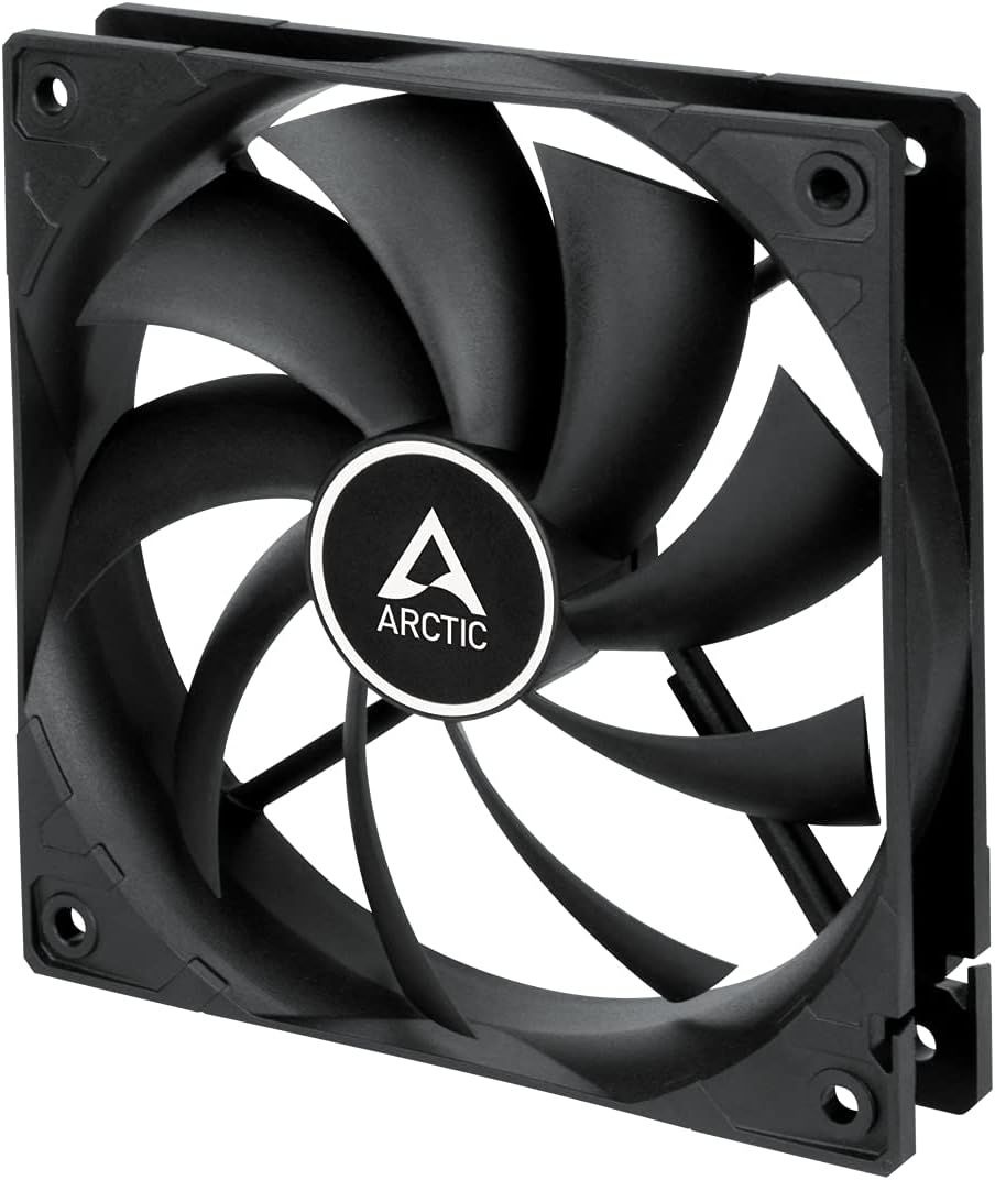 ARCTIC F12 - PC 팬, 120mm 표준 케이스 저소음, 조용한 모터, 컴퓨터, 팬 속도: 1350 RPM 검은색