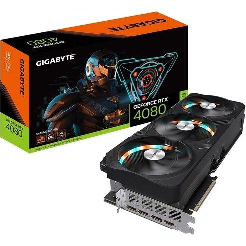 기가바이트 지포스 RTX 4080 게이밍 OC 16G 그래픽 카드 3배 윈드포스 팬 16GB 256비트 GDDR6X GV-N4080 OC-16GD 비디오