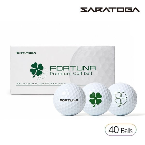 사라토가 [40구 패키지] 사라토가 FORTUNA 클로버 화이트 2피스 골프공 (40개입)