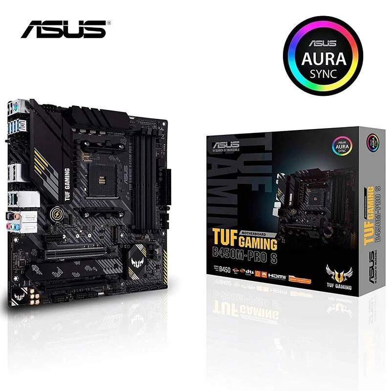 [해외] 마더보드 메인보드 ASUS TUF GAMING B450M PRO S 마더 보드 4400MHz 128GM.2 HDMI 2.0B type C 및 네이티브 USB 3.1 Gen 2 데스크탑 AM4 C