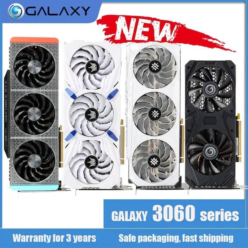 [해외] 갤럭시 100% 3060 시리즈 그래픽 게임 카드 GeForce RTX Ti NVIDIA 256Bit GDDR6X 8G 12G GPU
