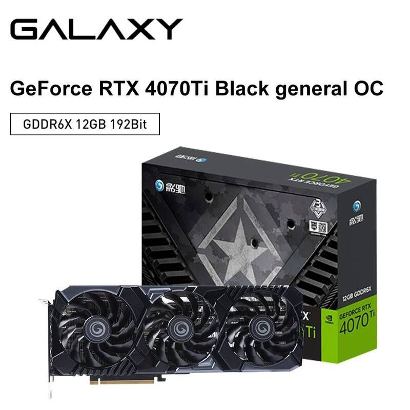 [해외] 갤럭시 뉴 RTX 4070Ti 블랙 OC 그래픽 카드 12GB GDDR6X 192Bit 12VHPWR 2310MHz 게임 GPU 비디오