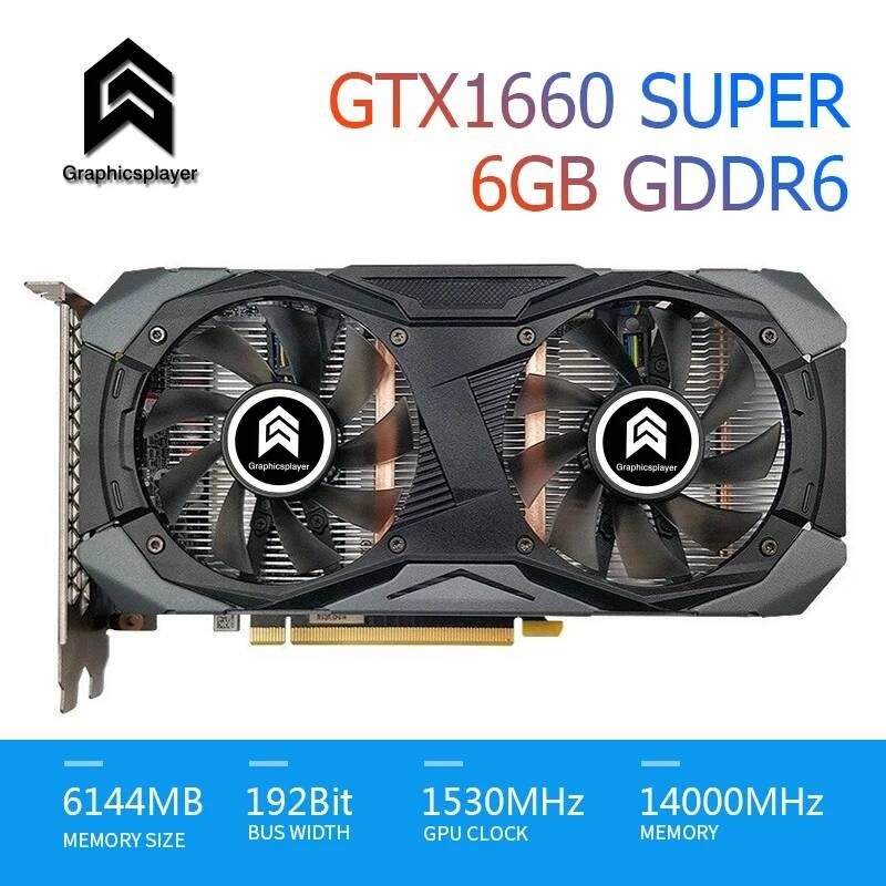 [해외] 그래픽 카드 비디오 GTX1660 SUPER 6GB 192BIT 6144MB GTX1060 3GB 5GB 1050TI 4GB GTX650 750 Nvidia 용 플레이어