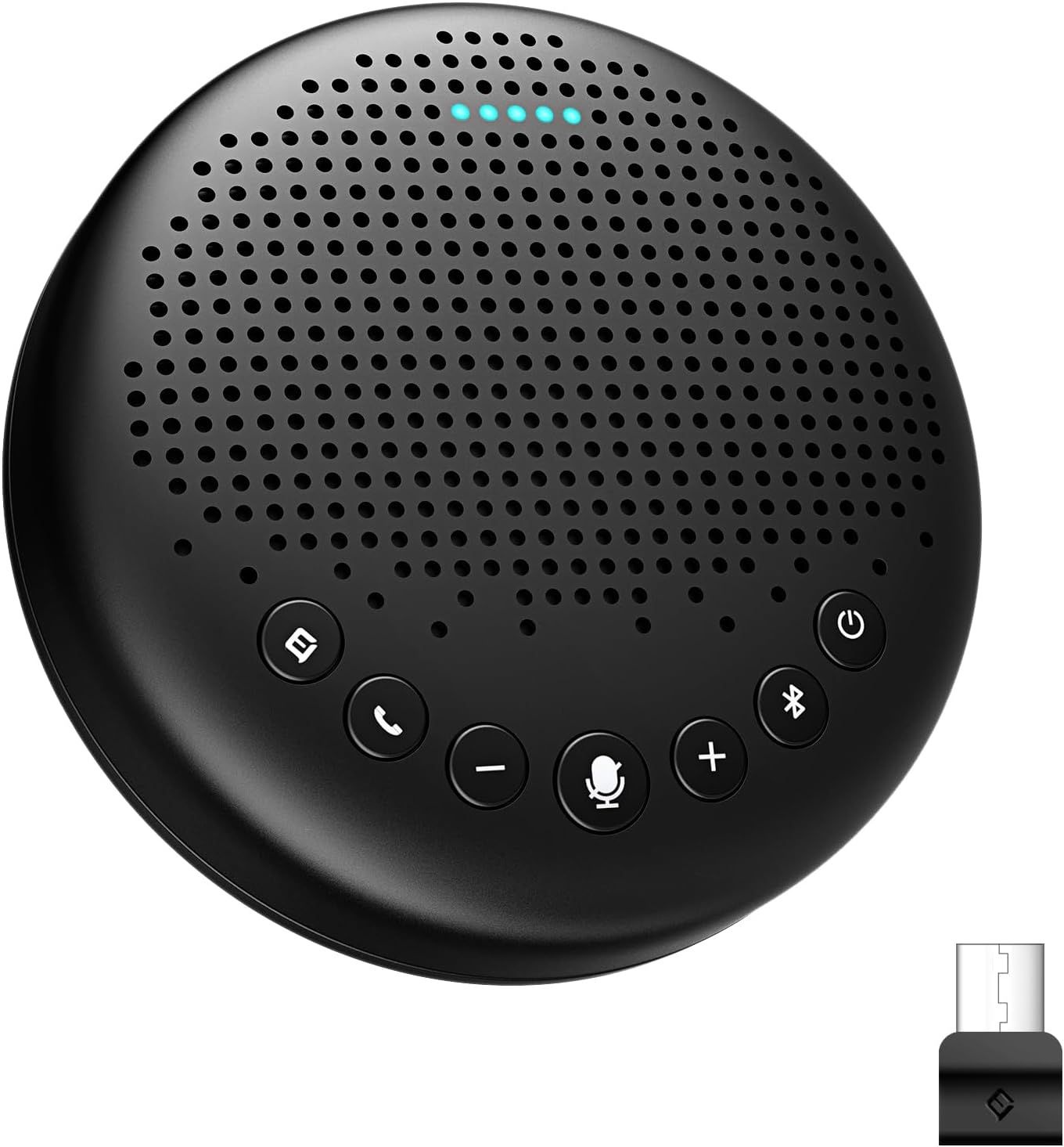 EMEET 컨퍼런스 스피커 및 마이크 Luna 360° 음성 픽업, 소음 감소/분음/표시 USB 블루투스 스피커폰, 동글 포함 8인용