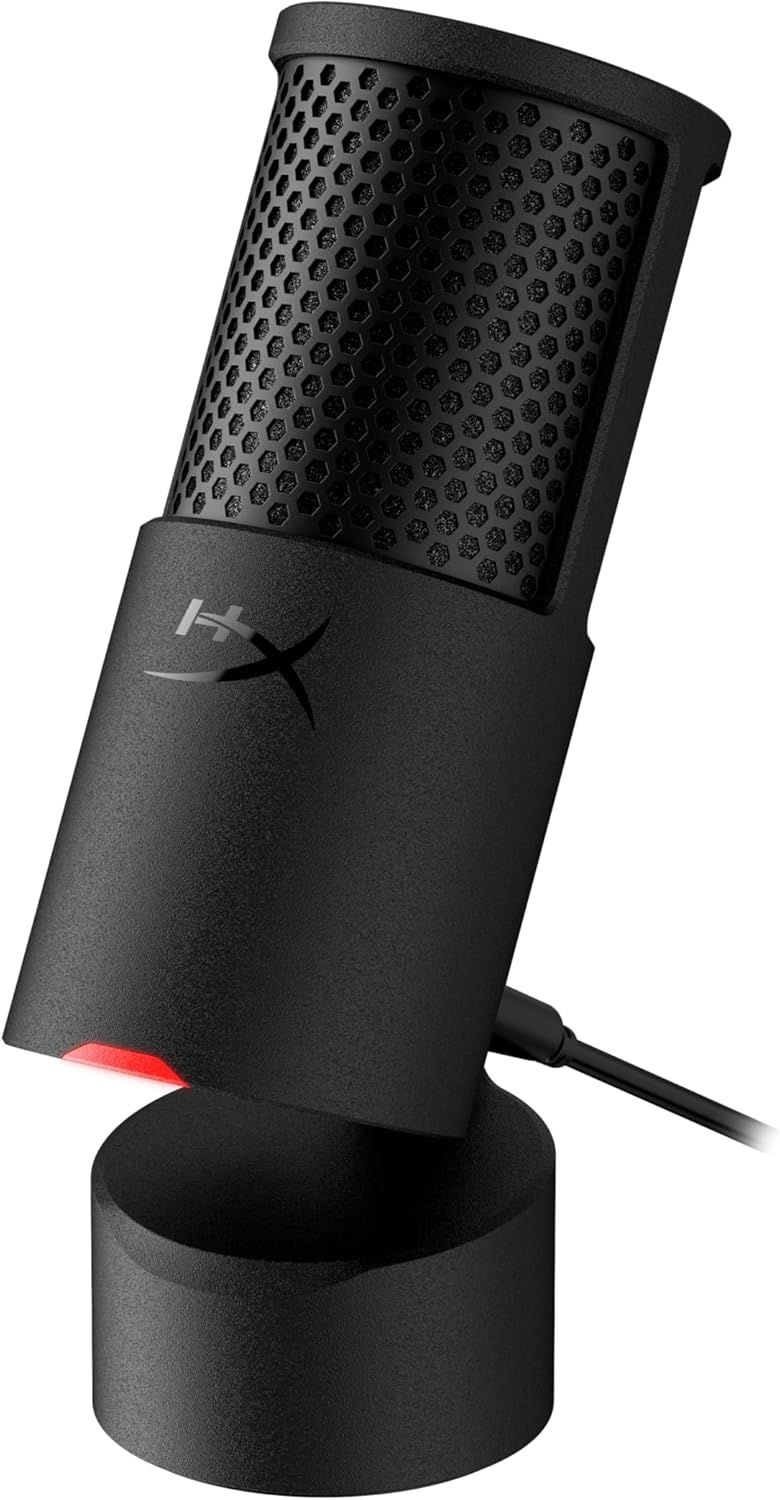 HyperX SoloCast 2 - PC용 게이밍 USB 콘덴서 마이크, USB-C to USB-A, 내장 팝 필터, 내부 충격 마운트, 플러그 앤 플레이,