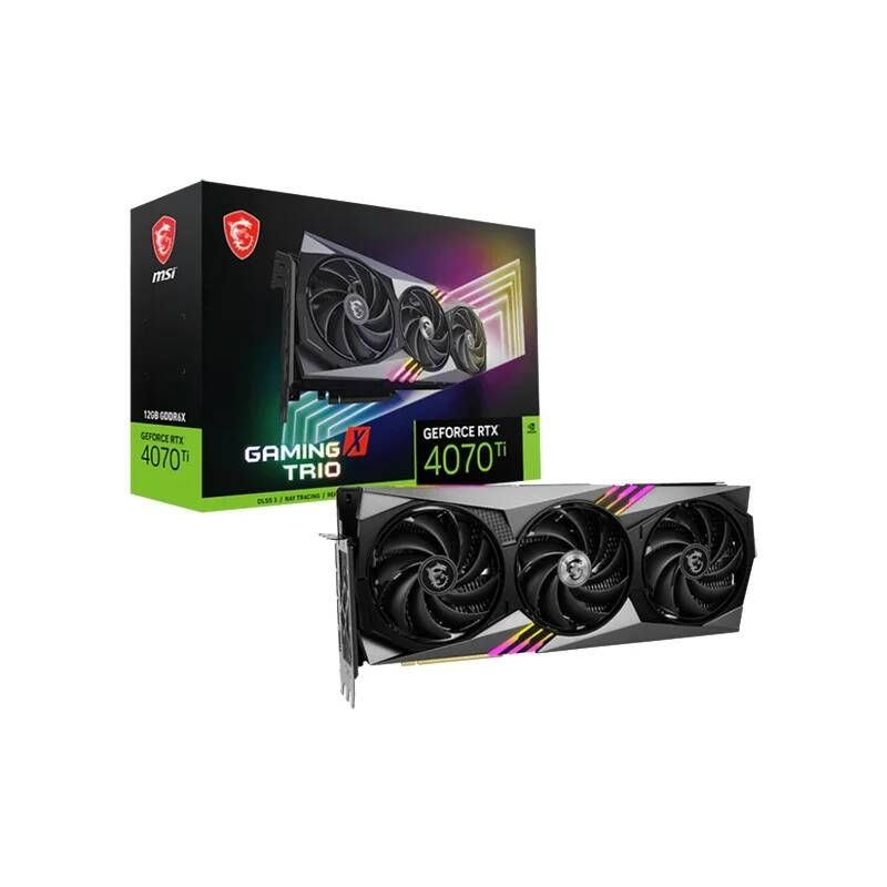 [해외] MSI RTX 4070 TI 게이밍 트리오 X 12G 그래픽 카드 데스크탑 게이머용 PCIE 4.0 X16 DP HDMI 고성능 지원