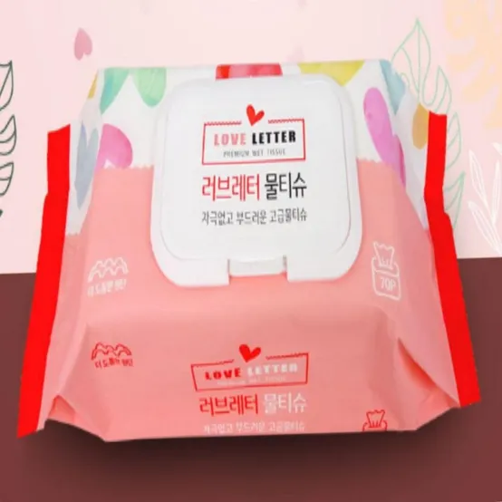 저자극물티슈 70매 캡형물티슈 1회용물티슈 가정용물티슈 깨끗한물티슈