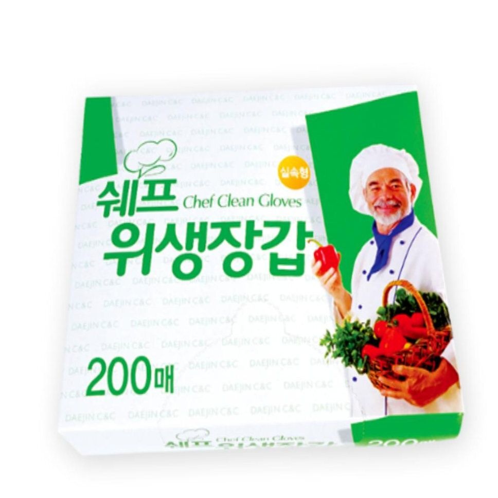 [오늘출발] 일회용비닐장갑 200매 청소장갑 손가락비닐장갑 조리용장갑 식품용장갑