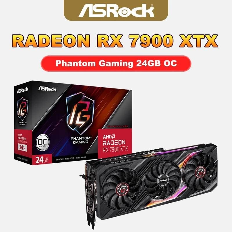 [해외] ASROCK- AMD Radeon RX 7900 XT RX7900XT 20GB 24GB 그래픽 카드 게이밍 320 비트 RX7900XTX 비디오 GPU 플레이어
