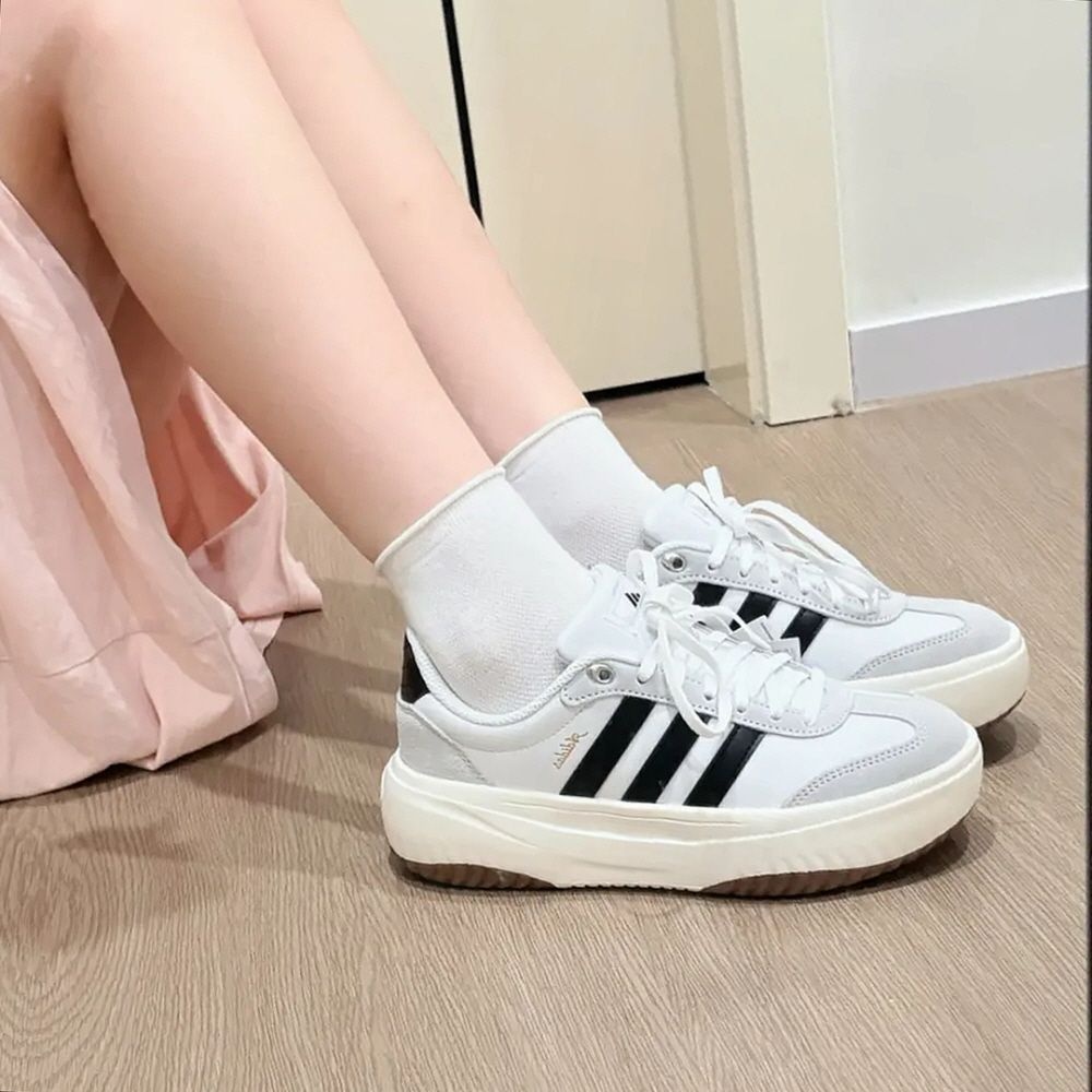[해외] 아디다스 W 플레어 플랫폼 독일군 키높이 운동화 화이트 블랙 KH6913