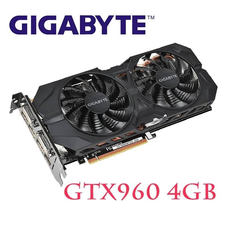 [해외] GTX 960 4GB 그래픽 카드 128Bit GDDR5 GPU 비디오 NVIDIA Geforce GV-N960WF2OC-4GD Hdmi Dvi 사용