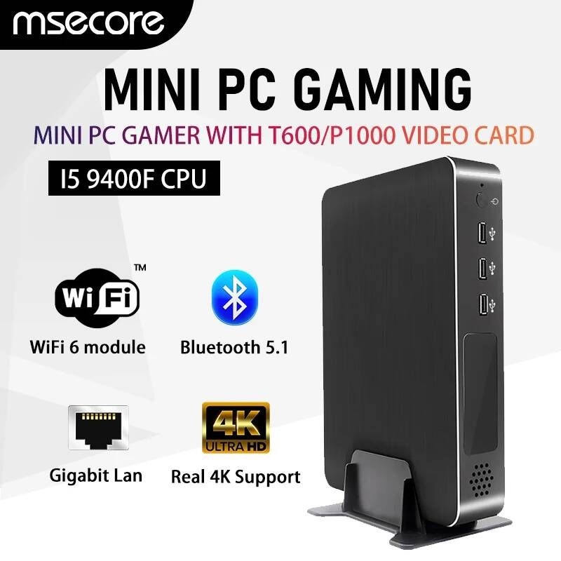 UnKnown [해외] MSECORE-MV10 인텔 코어 i5 i7 i9 쿼드로용 T600 P1000 T1000 그래픽 카드 윈도우 11 디자인 데스크탑 컴퓨터 4x미니 DP 4K