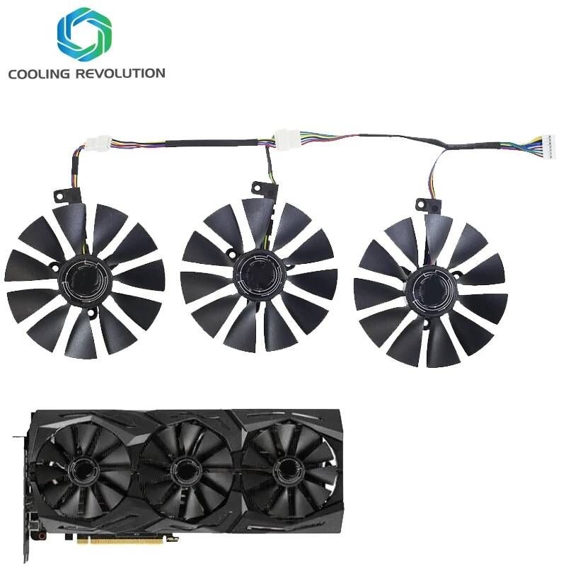 [해외] ASUS ROG STRIX RTX 2070 O8G 게임 그래픽 카드 냉각 팬용 FDC10U12S9-C FDC10H12S9C 크기 87mm 3 홀
