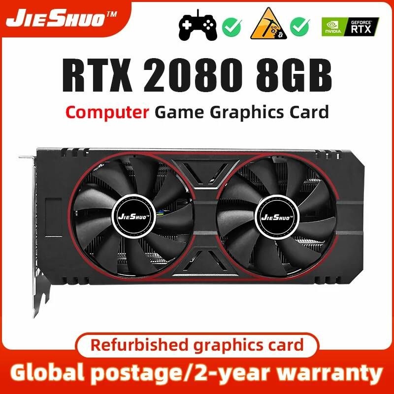 [해외] JIESHUO-그래픽 카드 RTX2080 8G 노트북 칩 컴퓨터 게임 그래픽 Nvidia rtx 2080 8g gddr6 gpu 지원 레이 트레이싱 DX12