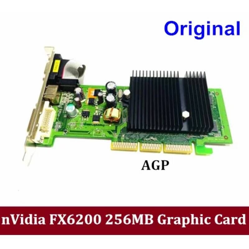 [해외] 신제품 nVIDIA Geforce 6200 256M AGP 8X 비디오 카드 FX DDR2 DVI VGA 슬롯 그래픽
