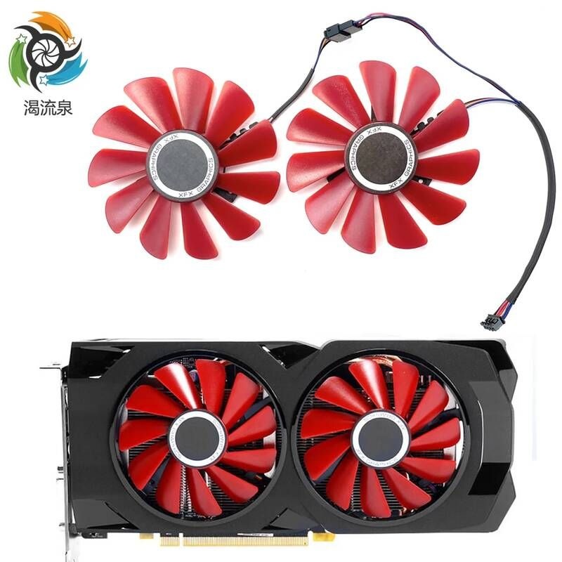 [해외] 85MM 직경 RX-570-RS RX-580-RS FD10U12S9-C XFX RX570 RS RX580 비디오 그래픽 카드 냉각 교체 팬