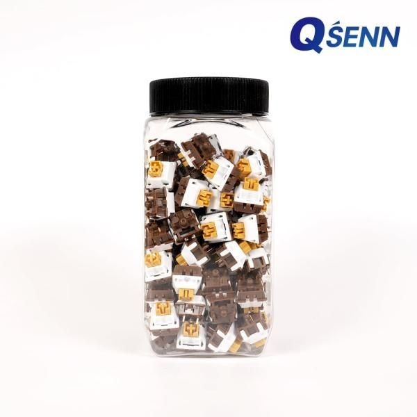 UnKnown BSUN 기계식 축교환스위치 Bsun 케이스 100개 패키지 저소음 카라멜라떼 리니어 5핀 50G 4162771