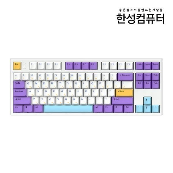 UnKnown 한성컴퓨터 유선 기계식 키보드 GK777SE OfficeMaster 한영자판 텐키리스 블루베리스무디 뽀송 45g 4162727