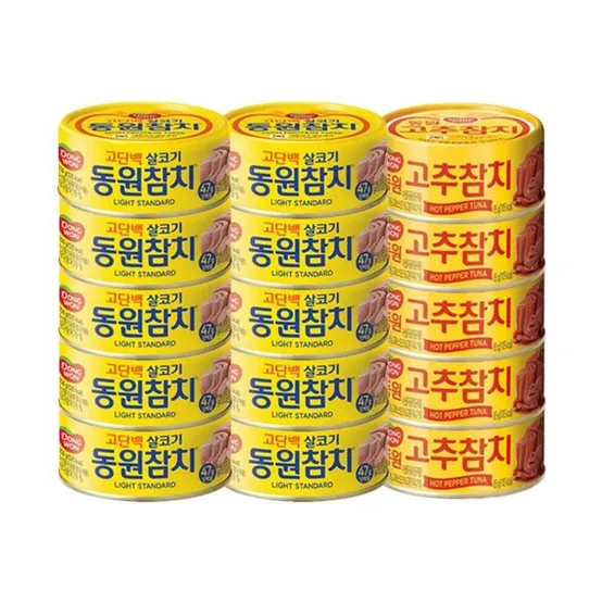 동원참치 라이트스탠다드 85g 10캔 + 고추참치 85g 5캔