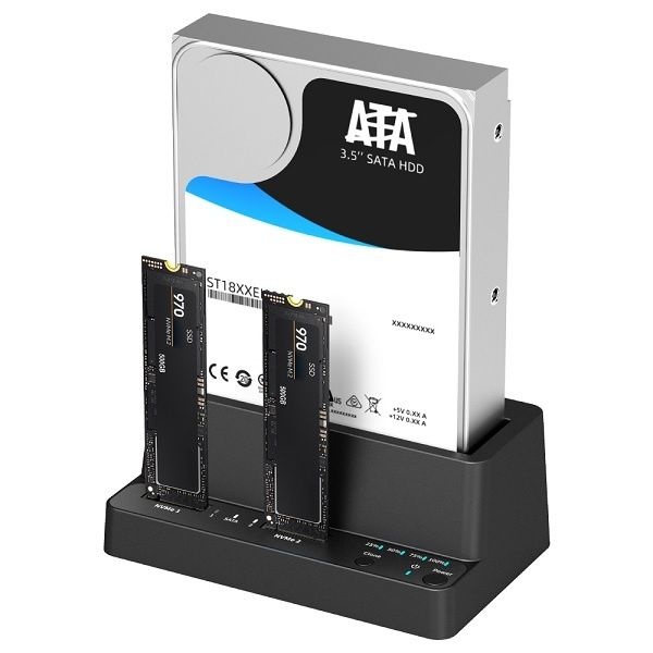 인네트워크 클론 도킹스테이션 컨버터 3베이 IN-SHNDK3P INV200 M.2 NVMe to SATAUSB3.2 Gen2 HDDSSD 양방향 복제 4162084