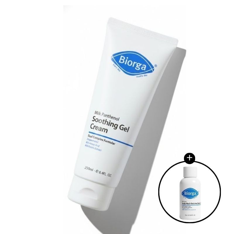 바이오가 밀크 판테놀 수딩 젤 크림 250ml + 등드름 바디워시 베타인살리실레이트 50ml 증정