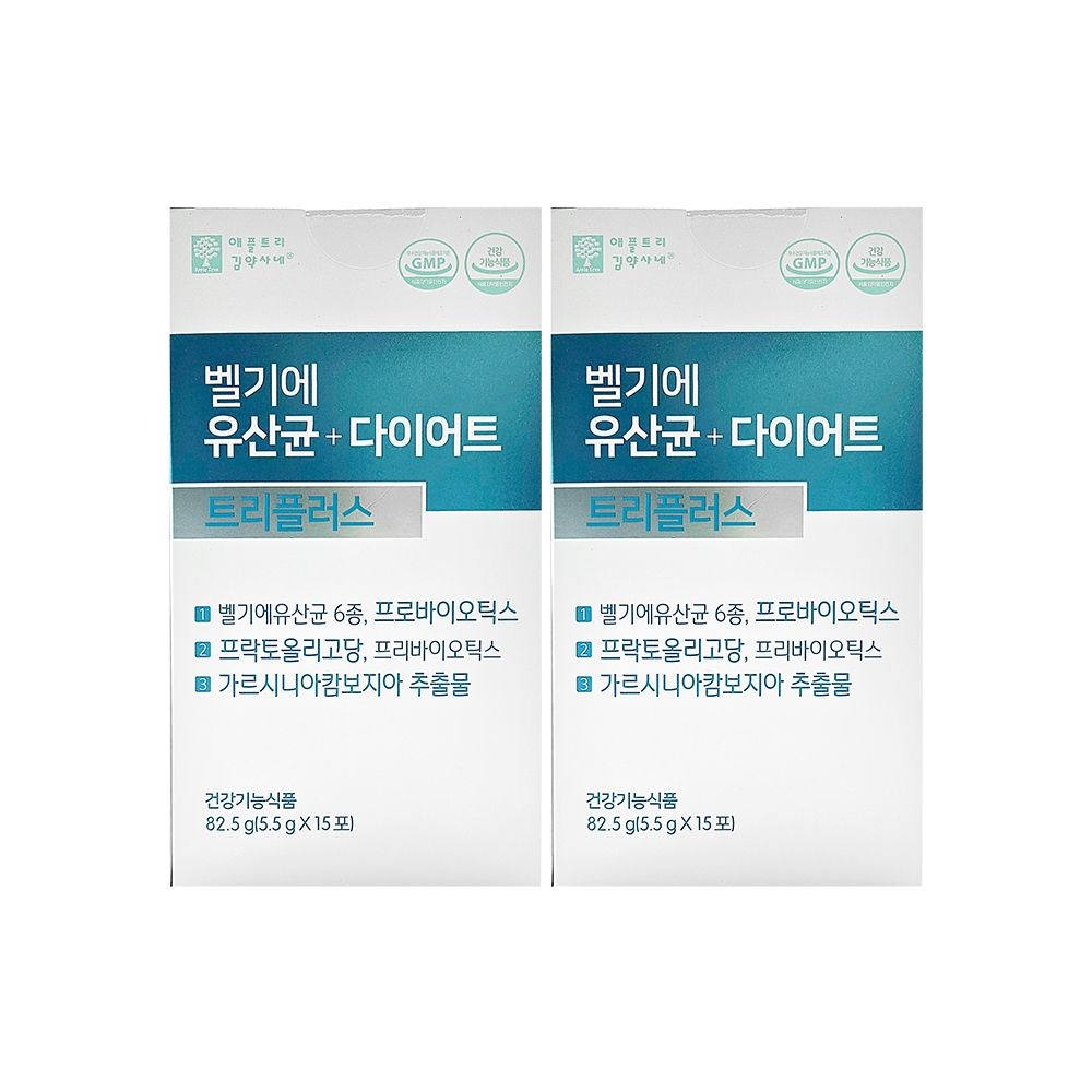 [오늘출발] 애플트리 김약사네 애플트리김약사네 벨기에 유산균 다이어트 트리플러스 5.5g x 15포 x 2박스