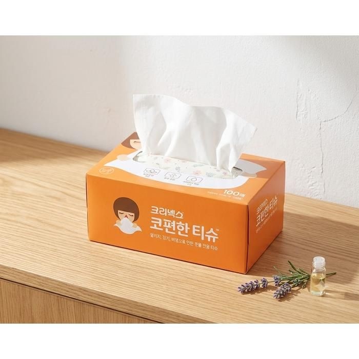 유한킴벌리 크리넥스 코편한티슈 100매 4개