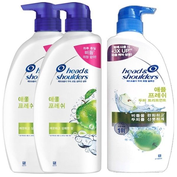헤드앤숄더 애플프레쉬 850ml - 샴푸2개+트리트먼트1개