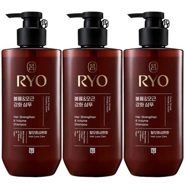 려 흑운 볼륨모근강화 샴푸 480ml3개 탈모증상완화 힘없는 머리카락 뿌리 볼륨감