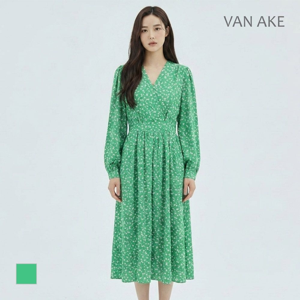 [반에이크] 잔패턴 브이넥 랩스타일원피스_VB35OPQ308Z