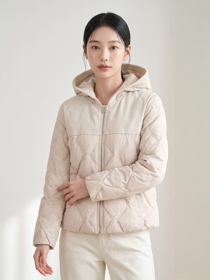 올리비아하슬러 울혼방 소재믹스 덕다운_OHEWDW101